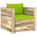 Set mobilier de grădină cu perne, 2 piese, lemn verde tratat - WALTI WALTI