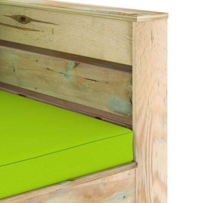 Set mobilier de grădină cu perne, 2 piese, lemn verde tratat - WALTI WALTI