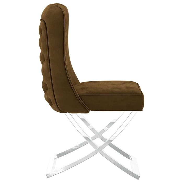 Scaune 4 buc. maro 53x52x98 cm catifea/oțel inoxidabil WALTI