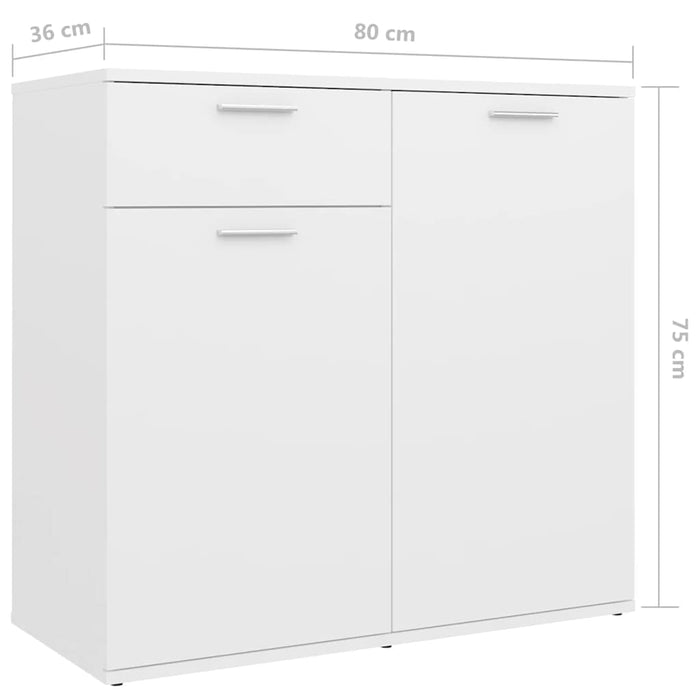 Servantă, alb, 160x36x75 cm, lemn prelucrat - WALTI WALTI