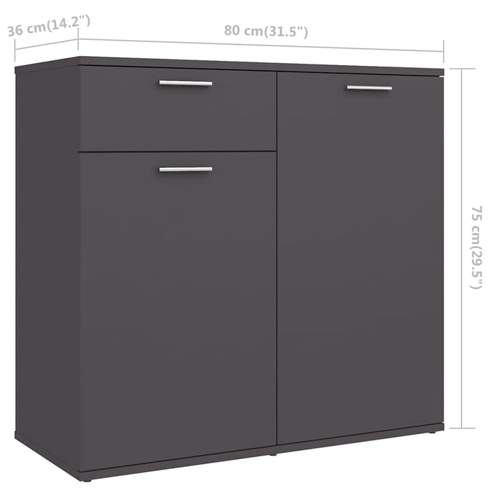 Servantă, gri, 160x36x75 cm, lemn prelucrat WALTI