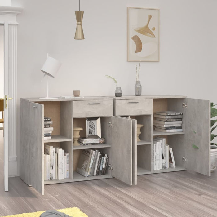 Servantă, gri beton, 160x36x75 cm, lemn prelucrat - WALTI WALTI
