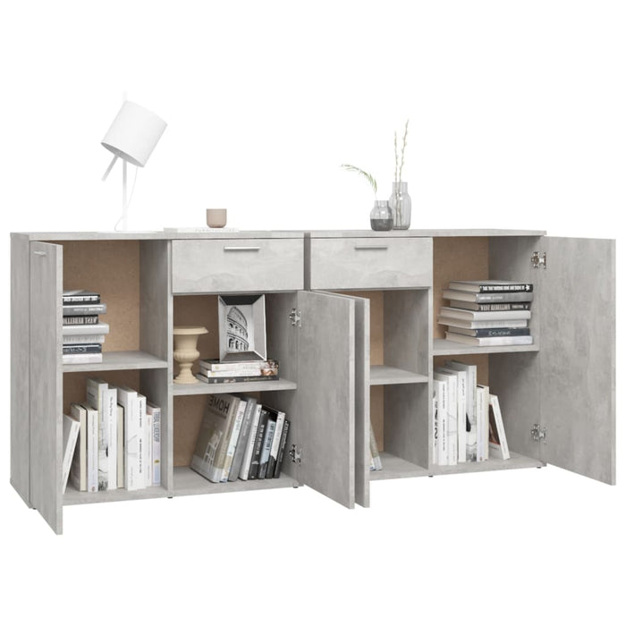 Servantă, gri beton, 160x36x75 cm, lemn prelucrat - WALTI WALTI