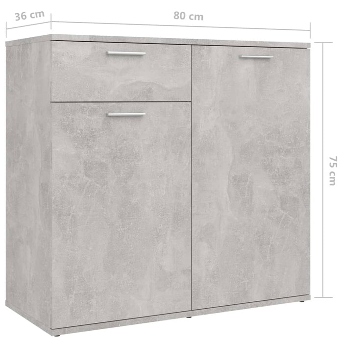 Servantă, gri beton, 160x36x75 cm, lemn prelucrat - WALTI WALTI