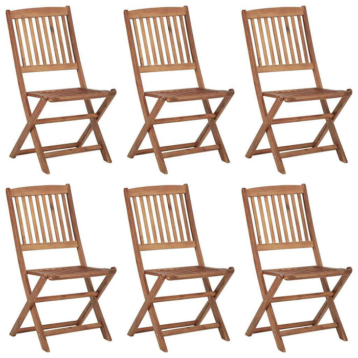Scaune pliante 6 buc cu perne din lemn masiv de salcâm WALTI