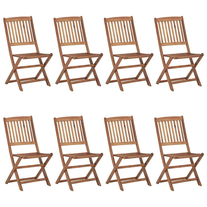 Scaune de grădină pliabile cu perne, 8 buc., lemn masiv acacia - WALTI WALTI