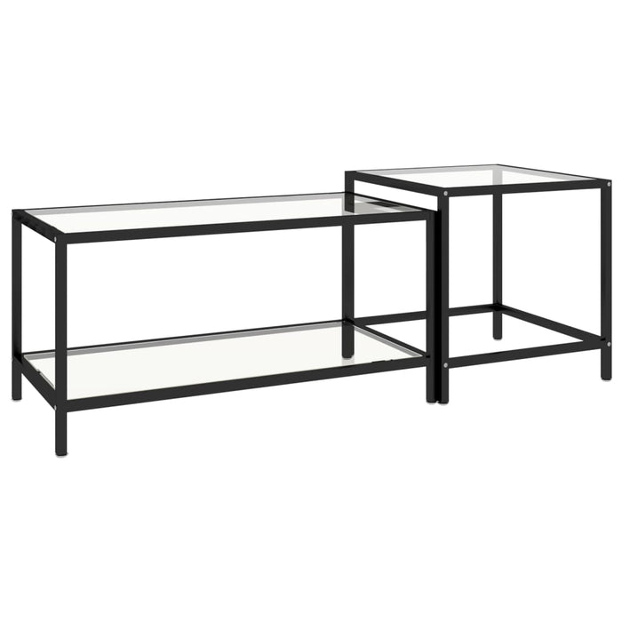 Mese de ceai, 2 buc., transparent, sticlă securizată - WALTI WALTI