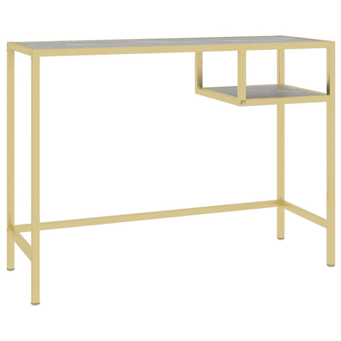 Birou calculator, negru marmură, 100x36x74 cm sticlă securizată - WALTI WALTI