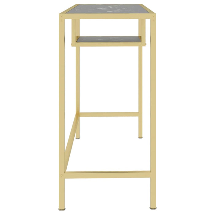 Birou calculator, negru marmură, 100x36x74 cm sticlă securizată - WALTI WALTI