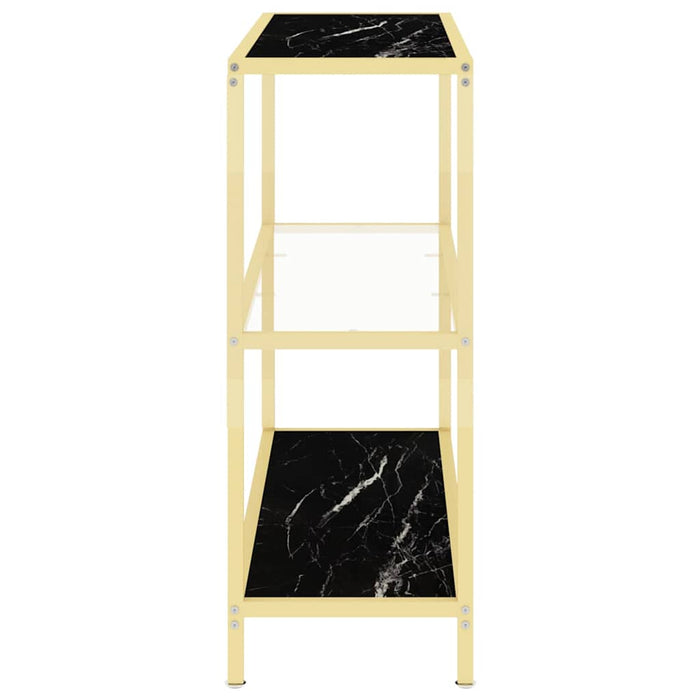 Raft, negru marmură/transparent, 100x36x90 cm sticlă securizată WALTI
