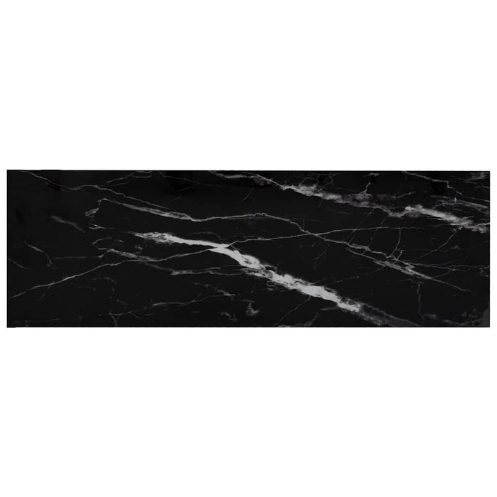 Raft, negru marmură/transparent, 100x36x90 cm sticlă securizată WALTI
