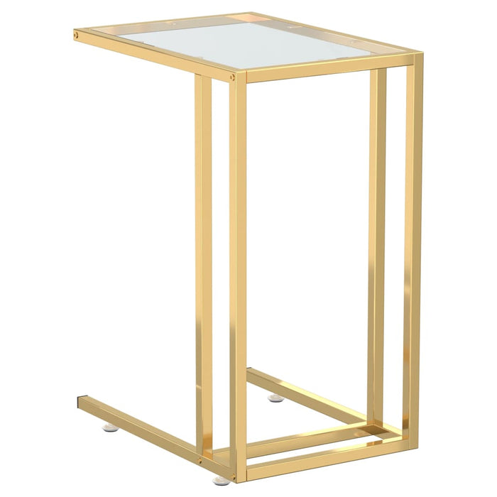 Masă laterală de calculator, 50x35x65 cm, sticlă transparentă WALTI