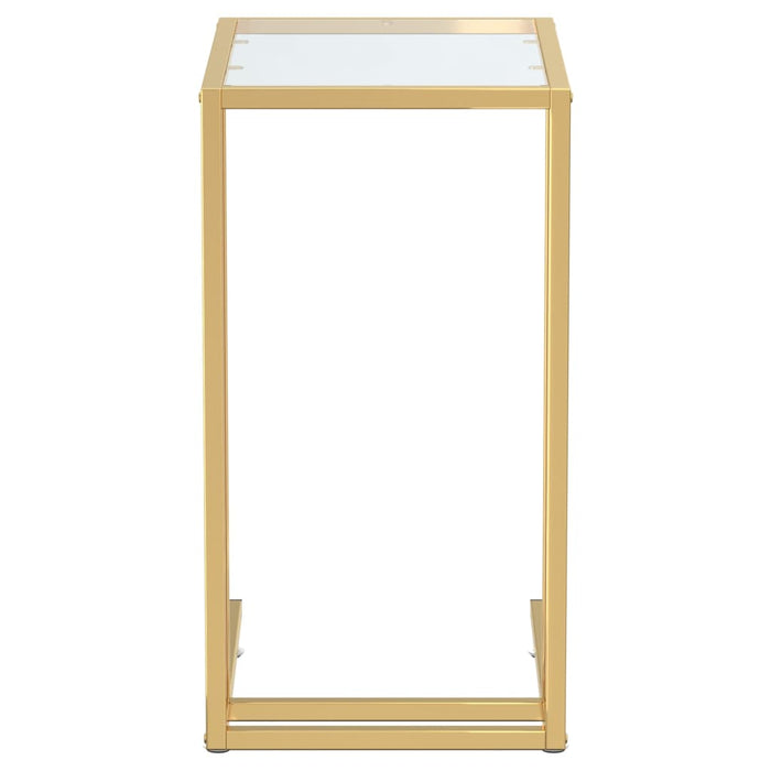 Masă laterală de calculator, 50x35x65 cm, sticlă transparentă WALTI