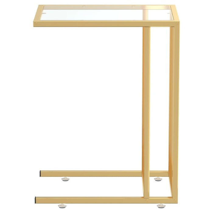 Masă laterală de calculator, 50x35x65 cm, sticlă transparentă WALTI