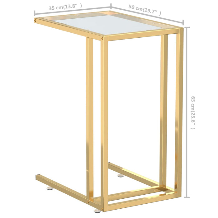 Masă laterală de calculator, 50x35x65 cm, sticlă transparentă WALTI