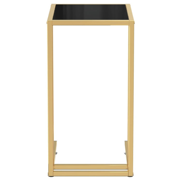 Masă laterală calculator negru 50x35x65 cm sticlă transparentă - WALTI WALTI