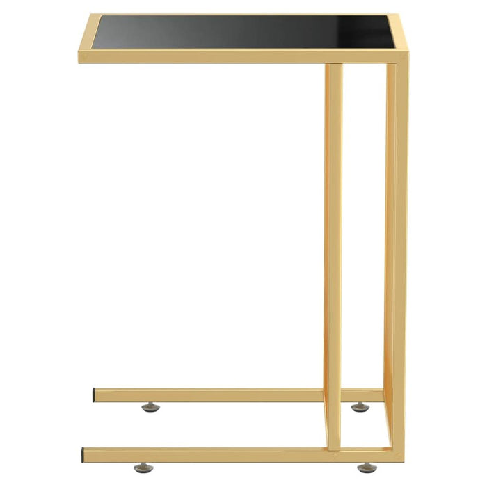 Masă laterală calculator negru 50x35x65 cm sticlă transparentă - WALTI WALTI