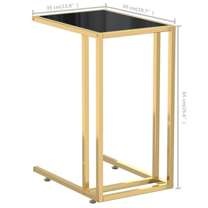 Masă laterală calculator negru 50x35x65 cm sticlă transparentă - WALTI WALTI