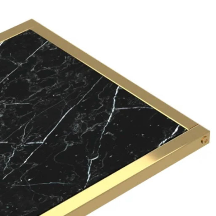 Masă laterală calculator negru marmură 50x35x65 cm sticlă - WALTI WALTI