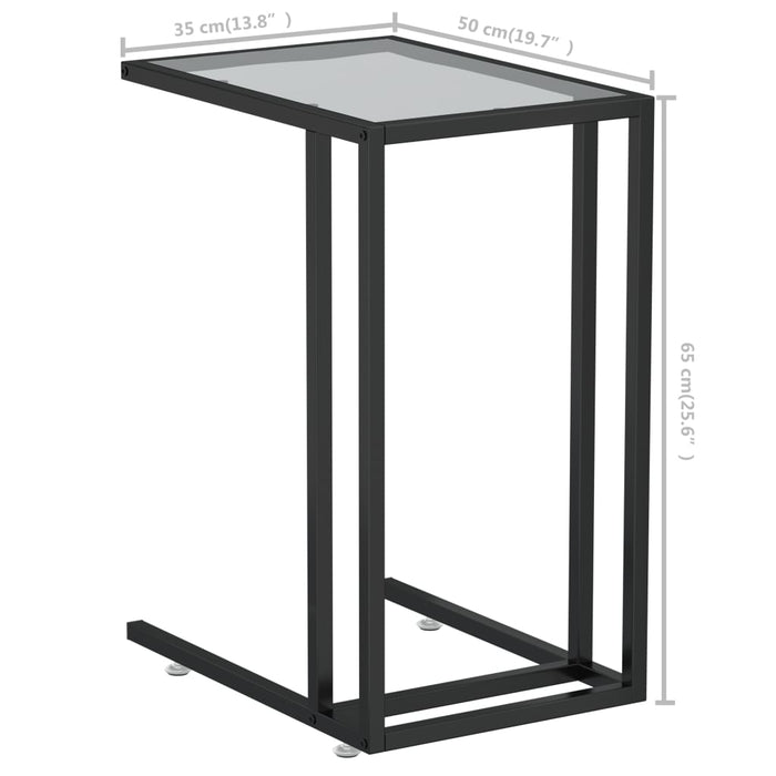 Masă laterală de calculator, transparent, 50x35x65 cm, sticlă - WALTI WALTI
