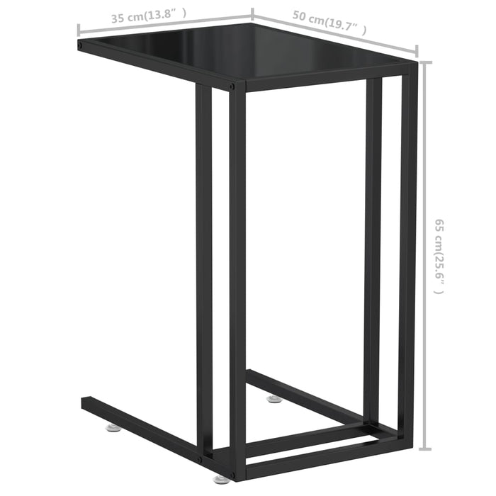 Masă laterală de calculator negru 50x35x65 cm sticlă securizată - WALTI WALTI