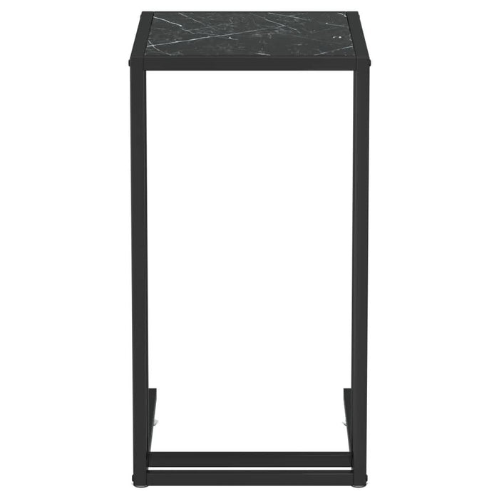 Masă laterală de calculator negru marmură 50x35x65 cm sticlă - WALTI WALTI