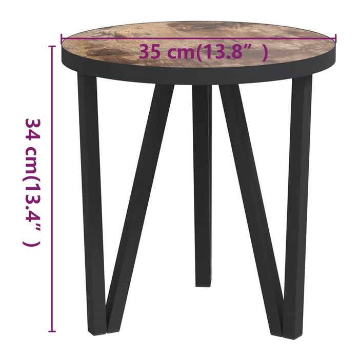 Masă de ceai, negru și galben, Ø35 cm, MDF - WALTI WALTI