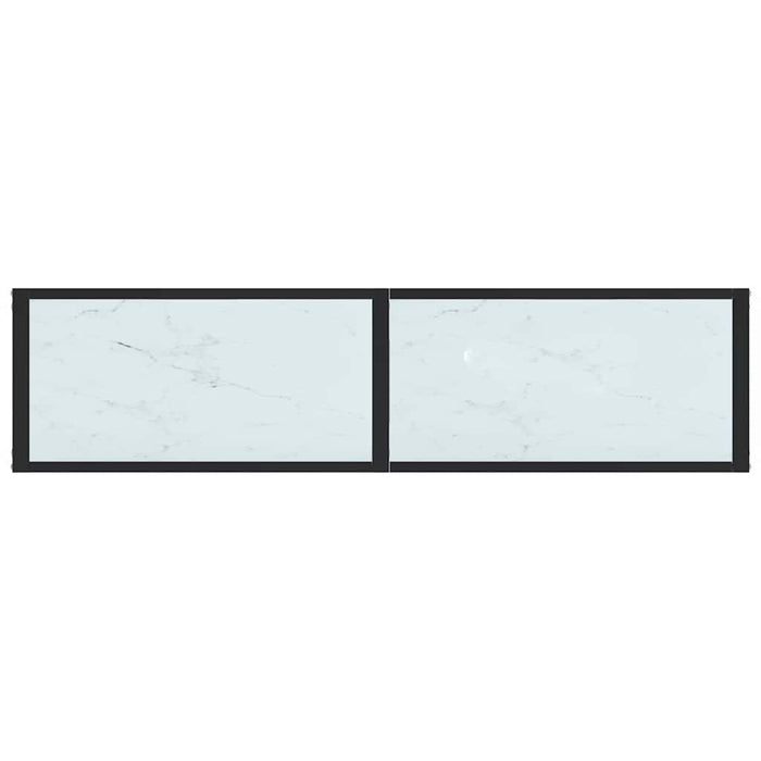 Masă consolă, marmură albă, 140x35x75,5 cm, sticlă securizată WALTI