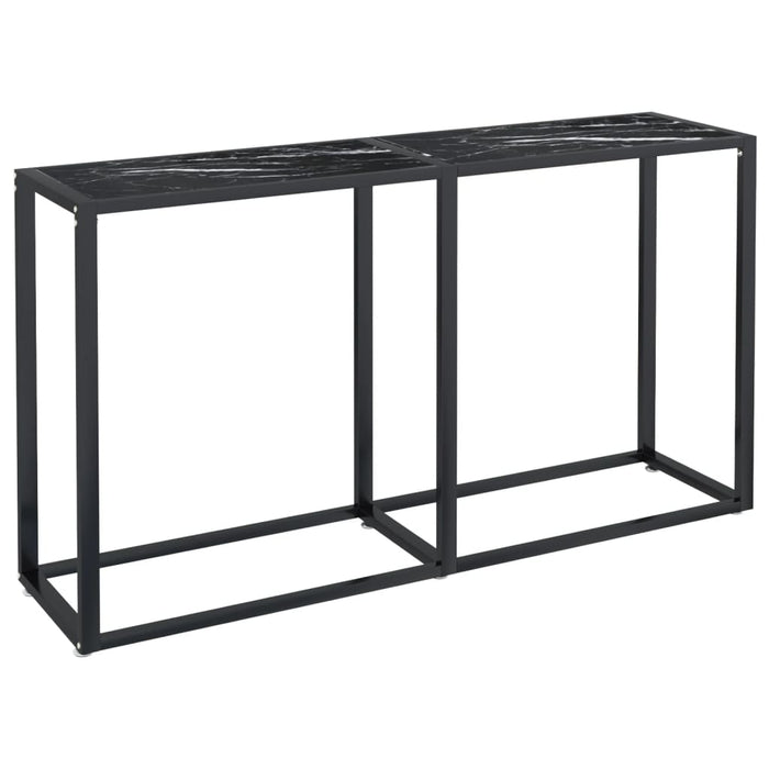 Masă consolă, negru marmură, 140x35x75,5 cm, sticlă securizată - WALTI WALTI