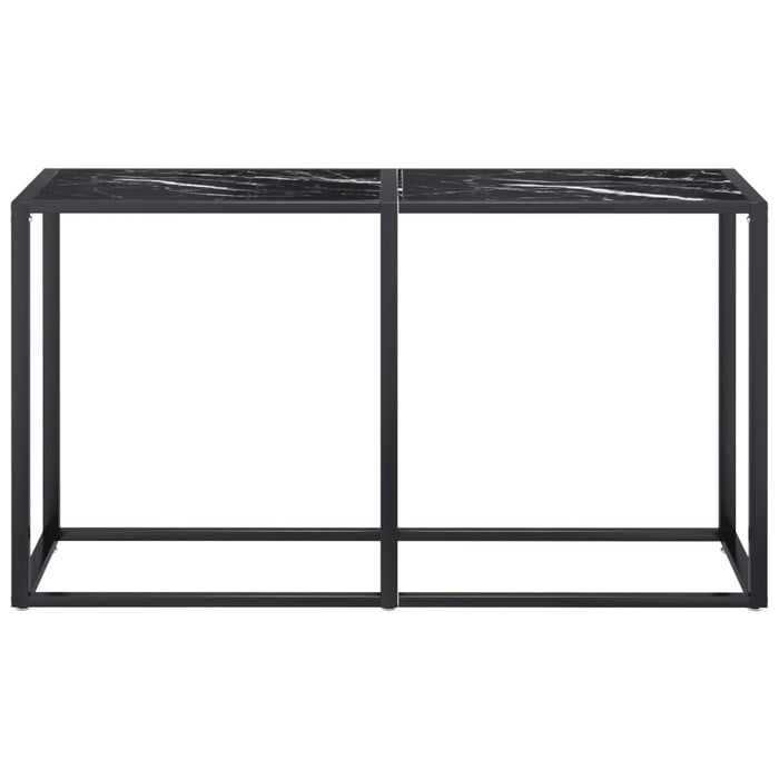 Masă consolă, negru marmură, 140x35x75,5 cm, sticlă securizată - WALTI WALTI