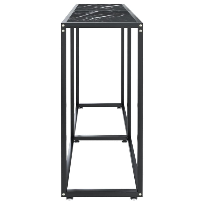 Masă consolă, negru marmură, 140x35x75,5 cm, sticlă securizată - WALTI WALTI