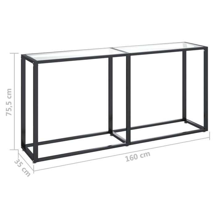 Masă consolă, transparent, 160x35x75,5 cm, sticlă securizată - WALTI WALTI