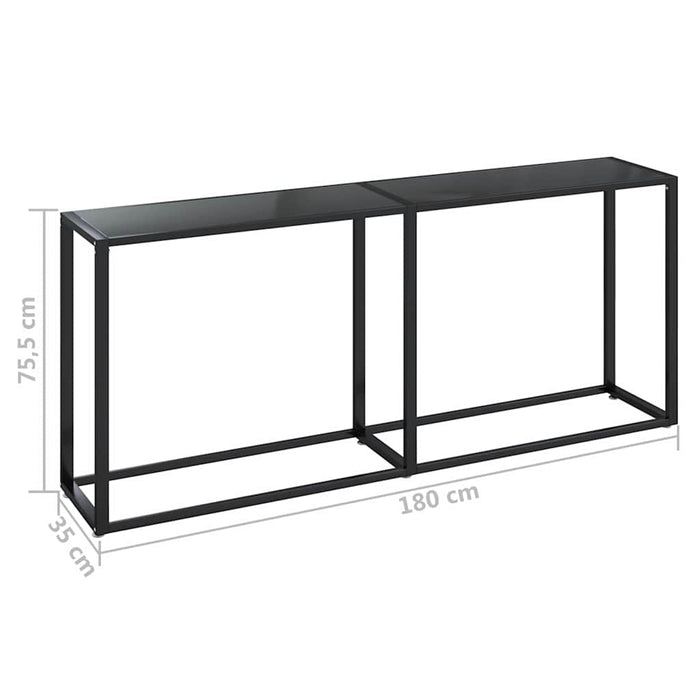 Masă consolă, negru, 180x35x75,5 cm, sticlă securizată - WALTI WALTI