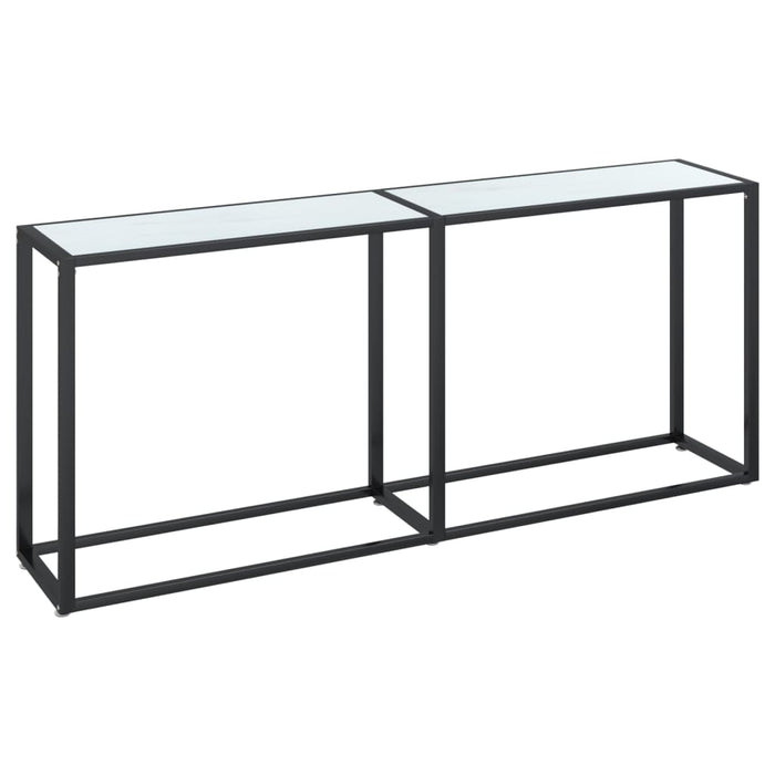 Masă consolă, alb marmură, 180x35x75,5 cm, sticlă securizată - WALTI WALTI