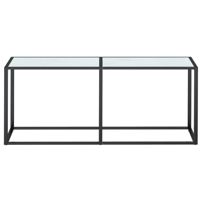 Masă consolă, alb marmură, 180x35x75,5 cm, sticlă securizată - WALTI WALTI