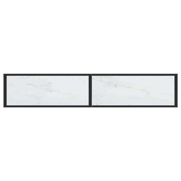 Masă consolă, alb marmură, 180x35x75,5 cm, sticlă securizată - WALTI WALTI