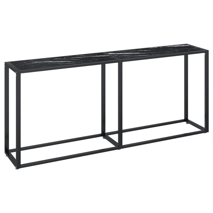 Masă consolă, negru marmură, 180x35x75,5 cm, sticlă securizată - WALTI WALTI