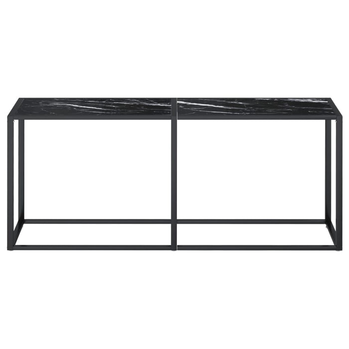 Masă consolă, negru marmură, 180x35x75,5 cm, sticlă securizată - WALTI WALTI