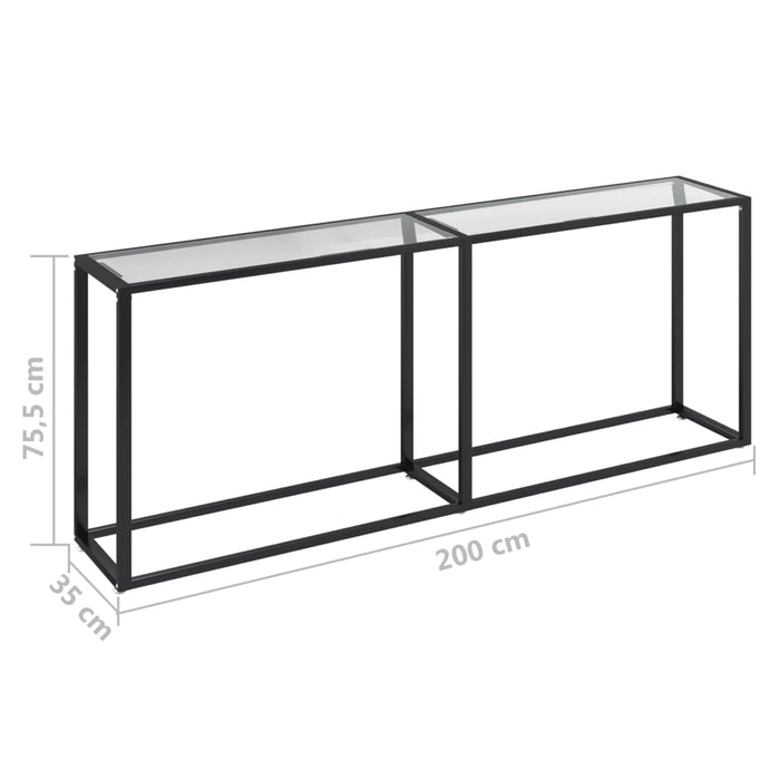 Masă consolă, transparent, 200x35x75,5 cm, sticlă securizată - WALTI WALTI