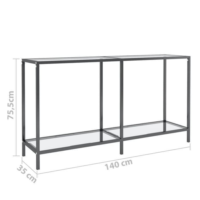 Masă consolă, transparent, 140x35x75,5 cm, sticlă securizată - WALTI WALTI