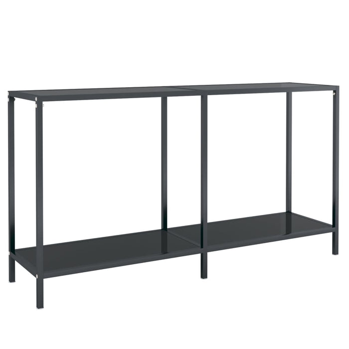 Masă consolă, negru, 140x35x75,5 cm, sticlă securizată - WALTI WALTI