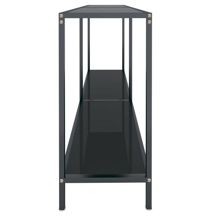Masă consolă, negru, 140x35x75,5 cm, sticlă securizată - WALTI WALTI