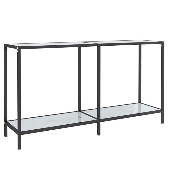 Masă consolă, alb, 140x35x75,5 cm, sticlă securizată WALTI