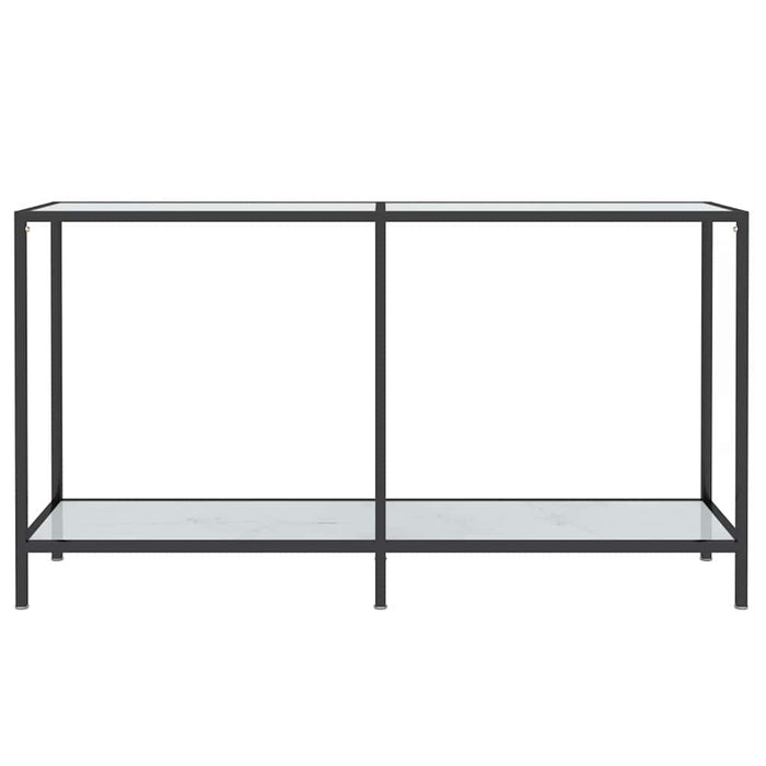 Masă consolă, alb, 140x35x75,5 cm, sticlă securizată WALTI