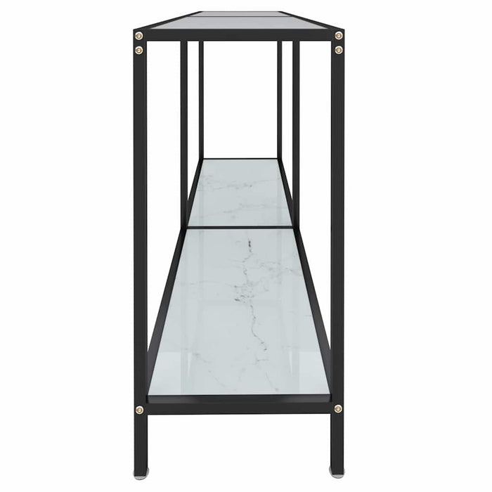 Masă consolă, alb, 140x35x75,5 cm, sticlă securizată WALTI
