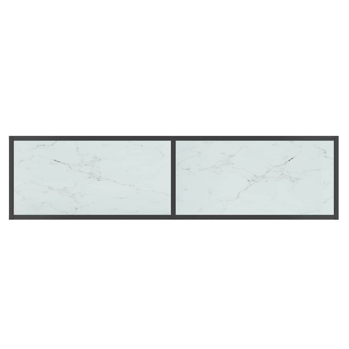 Masă consolă, alb, 140x35x75,5 cm, sticlă securizată WALTI