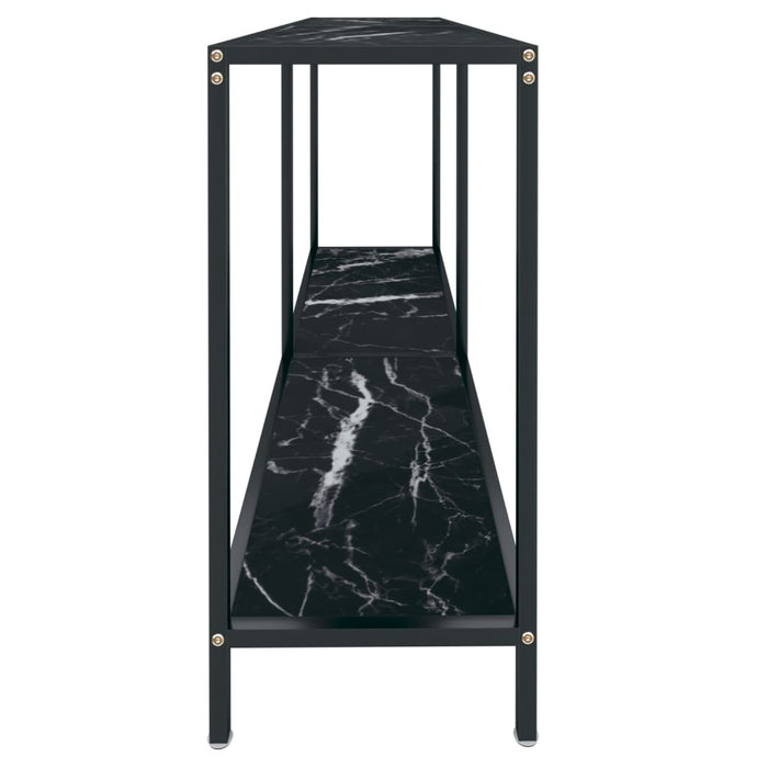 Masă consolă, negru, 140x35x75,5 cm, sticlă securizată - WALTI WALTI