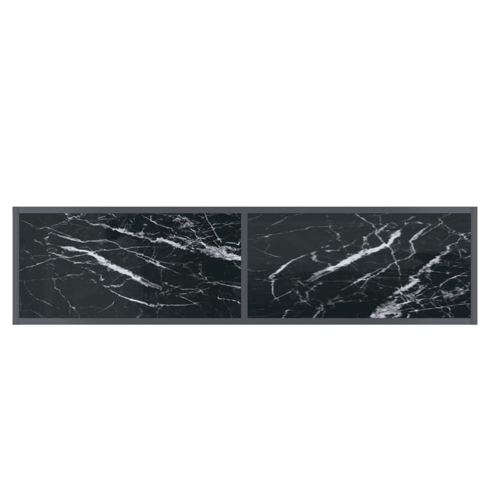 Masă consolă, negru, 140x35x75,5 cm, sticlă securizată - WALTI WALTI