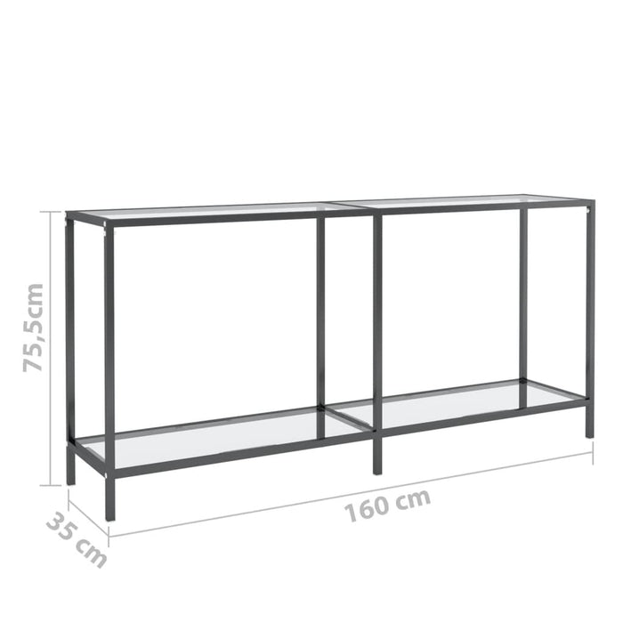 Masă consolă, transparent, 160x35x75,5 cm, sticlă securizată - WALTI WALTI