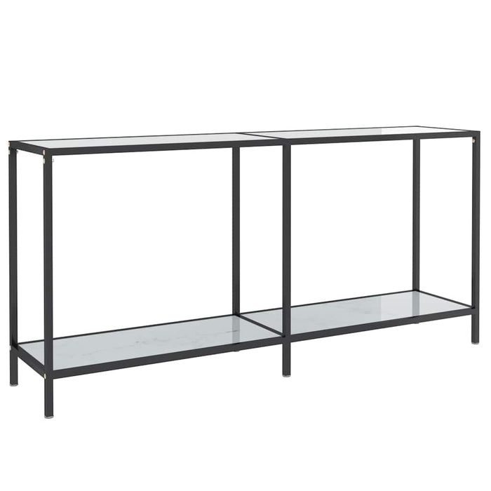 Masă consolă,alb, 160x35x75,5 cm, sticlă securizată WALTI